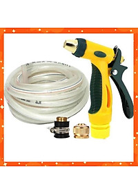 Bộ dây vòi xịt nước rửa xe, tưới cây tăng áp 3 lần,loại 15M (nối đồng nhựa đen) 206317