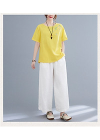 Aó đũi nữ tay lỡ kín đáo 3 màu thanh lịch full size 40-65kg Thời trang trung niên nữ Haint Boutique ALE19