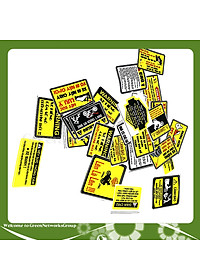 Bộ 5 Tem Cảnh Báo Dán Xe Máy, Sticker Dán Nón Bảo Hiểm Chống Thấm Nước Green Networks Group