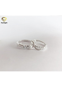 Nhẫn đôi bạc Ý 925 Huệ Ngân - Mãi bên nhau nhé RR1742