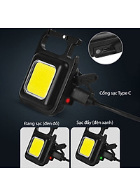 Đèn LED Mini Móc Khóa - Đèn Pin COB - Đèn Pin Dã Ngoại - Sạc USB Tiện Dụng - Hàng Loại 1 - Chính Hãng MINIIN