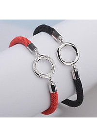 COMBO- CẶP VÒNG TAY ĐÔI Bracelet tình yêu (Đồng trắng mạ Bạch kim) (Đen và Đỏ)