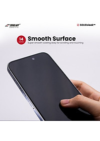 Kính Cường Lực Trong Suốt Zeelot SOLIDsleek Clear Dành Cho iPhone 14 Pro Max - 14 Pro - 14 Plus /13 Pro Max - 14/13/13 Pro - Hàng Chính Hãng