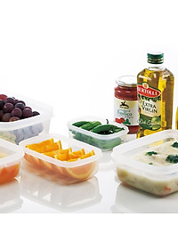 Hộp Bảo Quản Thực Phẩm Dùng Được Lò Vi Sóng Hàng Nhật Bản + Tặng Gói Trà Sữa Matcha / Cafe Macca 20g