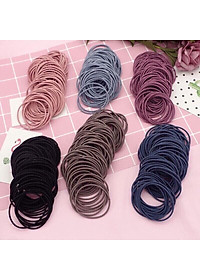 Buộc tóc 100 cái có túi zip đựng tiện lơi