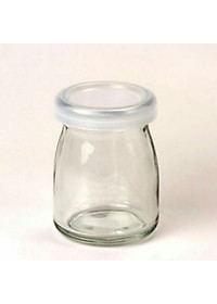 combo 12 hũ thủy tinh đựng sữa chua 100ml mẫu trụ tròn vát eo - nắp nhựa - không hoạ tiết hoặc hoạ tiết ngẫu nhiên