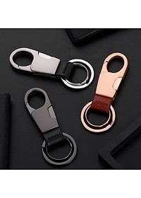 Móc chìa khóa đa năng ô tô, xe máy, gia đình thương hiệu JOBON - Thép hợp kim cao cấp - Trọng lượng: 36g - Da thật 100% - Mã: ZB-028X (màu xám) - Hàng Nhập Khẩu