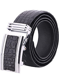 Thắt Lưng Nam Da Cá Sấu Gai Bụng Bản Lớn Huy Hoàng HT4774 - Đen