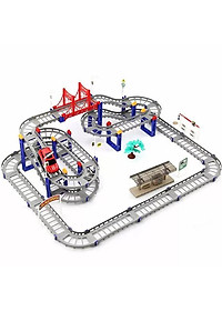 Bộ đồ chơi đường đua ô tô tàu lượn 56 chi tiết chất liệu nhựa ABS bền chắc, dẻo dai và an toàn cho trẻ