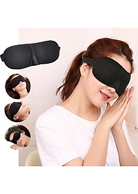 Bịt Che Mắt Ngủ 3D Kèm Bịt Tai Văn Phòng, Trên Xe Ô tô, Máy Bay, Thoáng Khí, Mềm Mại Cho Giấc Ngủ Ngon, Mặt Nạ Ngủ. Du Lịch Dã Ngoại Phượt Thiền MÀU ĐEN