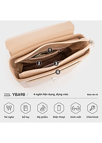 Balo Yuumy ( Thời trang nữ nắp gập dáng hộp cỡ lớn - Balo da Smooth YBA98 )
