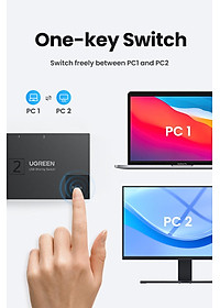 Ugreen UG15149CM618TK 2 vào 1 ra Bộ gộp USB 3.0 hỗ trợ tốc độ 5Gbps kèm 2 cáp 2 đầu USB 3.0 dài 1.5M Màu Đen - HÀNG CHÍNH HÃNG