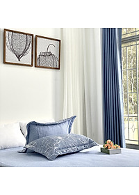 Bộ ga giường  KBedding by Everon KMTP 111 Microtencel Xanh in hoa (4 món)