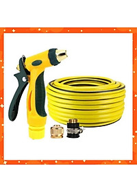 Bộ dây vòi xịt nước rửa xe, tưới cây tăng áp 3 lần,loại 15M (nối đồng nhựa đen) 206317