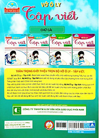 Vở Ô Ly Tập Viết - Chữ Cái - Theo Chuẩn Chương Trình Sách Giáo Khoa Mới - Chân Trời Sáng Tạo