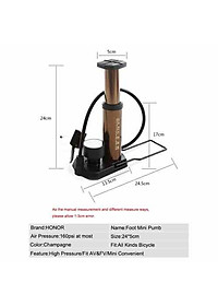 Bơm Hơi Hợp Kim Dùng Chân Cho Xe Máy , Xe Đạp NHONOR - Hàng Chính Hãng ( Tặng Kèm Kim Bơm Banh Và Bơm Thú Hơi )