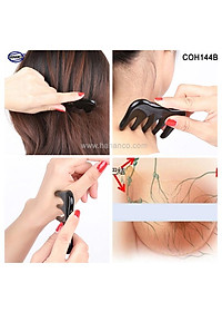 Lược sừng đen 5 răng mát xa (Size: S - 9cm) COH144B - Massage đầu giúp lưu thông khí huyết - Chăm sóc tóc