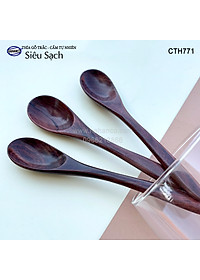 Muỗng Thìa cho bé gỗ Trắc/Cẩm (15cm) decor, xúc gia vị, ăn uống siêu sạch - CTH771 - HAHANCO