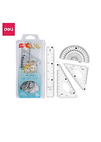 Bộ Thước Kẻ Eke Đa Năng 4 Món Đóng Túi Bộ Dụng Cụ Học Tập Cho Bé - EH657