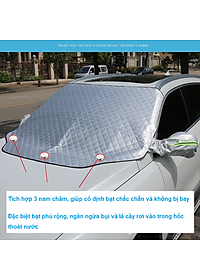Tấm Bạt Chắn Nắng Kính Lái Xe Ô Tô A551 Có Tai Chụp Gương Chiếu Hậu 2 Bên