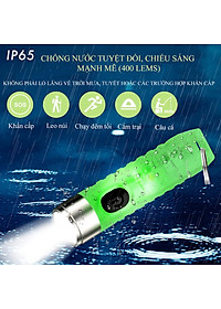 Đèn Pin Mini Siêu Sáng Trong Suốt Kèm Móc Khoá, IP65 Chống Nước Tuyệt Đối Sạc USB Tích Điện Siêu Tiện Lợi