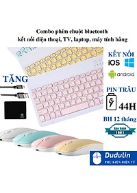 Combo bàn phím & chuột không dây bluetooth nhiều màu sắc nhỏ gọn cho điện thoại máy tính bảng ipad laptop macbook tivi