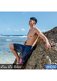Quần bơi nam cao cấp, dáng lửng ngang gối, mẫu đa màu lập thể cá tính, thun bơi lạnh dày mát mịn co giãn cực tốt | BN050