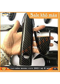 Bộ ốp tay và hõm cửa dành cho Honda City 2021 vân cacbon chống xước siêu đẹp và bền bỉ với thời gian