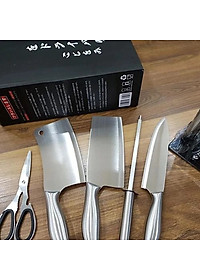 Bộ dao 6 món nhà bếp Nhật Bản siêu sắc bén cao cấp - Logo trên thân dao ngẫu nhiên - Chính hãng dododios - dao nhà bếp 5 món - bộ dao nhật nhà bếp