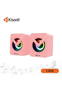 Loa 2.0 Kisonli L-1040 Pink LED - Hàng chính hãng