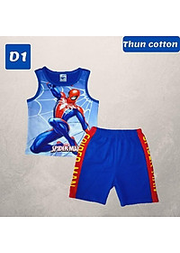 Bộ đồ bé trai hình siêu nhân nhện sát nách từ 10-42kg - thun cotton -HN.Store115
