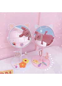 Gương Trang Điểm [CUTE01] Tai Mèo Xoay 360 độ | Có Móc Treo Phụ Kiện - Hàng chính hãng 