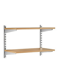 Thanh ray lỗ đôi kệ treo tường Railshelf H60cm bằng thép dày 1,4mm, sơn tĩnh điện hiện đại