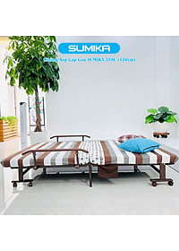 Giường xếp gọn cao cấp SUMIKA 339C, chiều rộng 120cm, khung thép, có bánh xe di chuyển