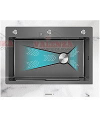 Chậu rửa bát inox304 chống xước 7845 nano đen dày 3li, vòi rửa bát nóng lạnh rút dây nano, bộ xả, khay inox, xịt ly cốc, bình rửa bát