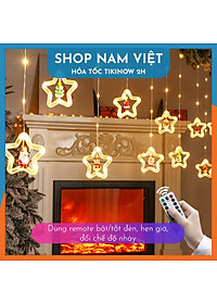 Dây LED Rèm Trang Trí Giáng Sinh 10 Chi Tiết Ngang 3m, Kèm Remote - Chính Hãng NAVIVU