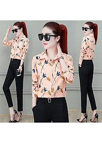 Áo Sơ Mi Nữ Tay Dài HT Hoa Chéo Sang Trọng Chất Liệu Cao Cấp, Không Nhăn, Không Xù, Không Phai Màu