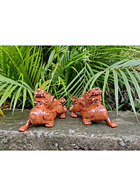 Cặp tượng đôi tỳ hưu bằng gỗ hương đá kt 20×11×8cm