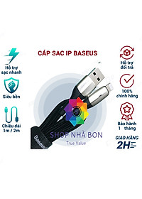 Cáp Sạc Nhanh Baseus Horizontal Data Cable - Dùng Cho iPhone iPad - Trang Bị Đèn Led - Công Nghệ Chống Đứt Gãy SR - Hàng Chính Hãng
