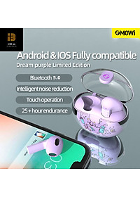 Tai nghe True Wireless XMOWI T2 Bluetooth5.0, điều khiển cảm ứng, chế độ gaming, hỗ trợ nghe đơn hoặc đôi 2 bên tai với micro HD chống ồn dành cho IOS và Android- Hàng Chính Hãng