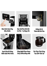 Máy pha cà phê tự động cao cấp Shardor CM1429TA-GS 1500ml - Hàng Nhập Khẩu