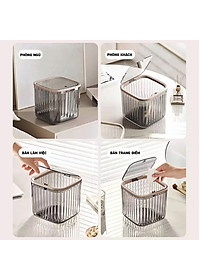 Hộp đựng bông tẩy trang , dụng cụ trang điểm , đồ dùng văn phòng..vv để bàn size 15.1*15.1*8.3 cm - Hàng chính hãng