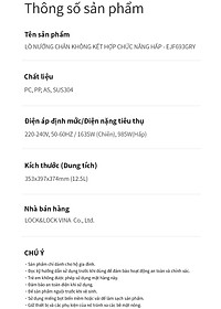 Lò nướng chân không kết hợp chức năng hấp Lock&Lock EJF693GRY Steam Air Fryer Oven (12.5 Lít) - Hàng chính hãng