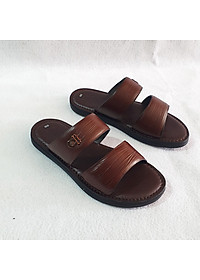 Dép da nam hai quai Trường Hải da bò thật 3 màu nâu,đen, vàng DN125MĐ