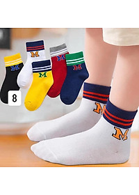 Tất vớ cho bé trai 1-12 tuổi Set 5 đôi tất trẻ em cao cổ chống trượt phong cách Hàn cực đẹp