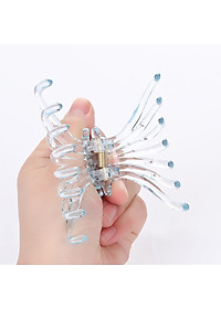 Kẹp càng cua size to 8 răng trong suốt kiểu Hàn Quốc KAH147 - Xanh lá