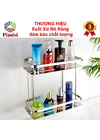 Kệ Nhà Tắm Để Đồ Gắn Tường Phẳng Thẳng Hay Để Góc Pimisi Inox 304 Hình Chữ Nhật Đựng Đồ Trong Phòng Tắm Sáng Bóng Dễ Vệ Sinh Hoặc Kệ Nhà Bếp 1 - 2 Tầng Thông Minh Gắn Tường Bằng Khoan Đinh Vít Chắc Chắn | Hàng Chính Hãng