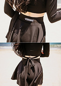 Đồ Bơi Tay Dài Chống Nắng Lưng Áo Cao Váy Xòe AT188 MayHomes, Thun Lạnh Co Giãn Tốt, Bền Chắc