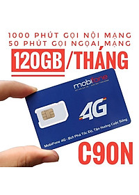 SIM 4G Mobifone C90N Tặng 120GB/ tháng ( 4GB/ngày) - 1000p gọi nội mạng, 50p gọi ngoại mạng - Hàng chính hãng