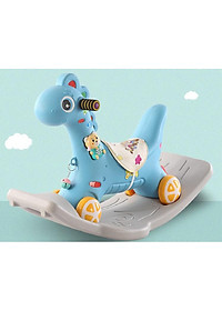 NGỰA BẬP BÊNH có BÁNH XE cho bé - có bộ phát nhạc - Màu ngẫu nhiên